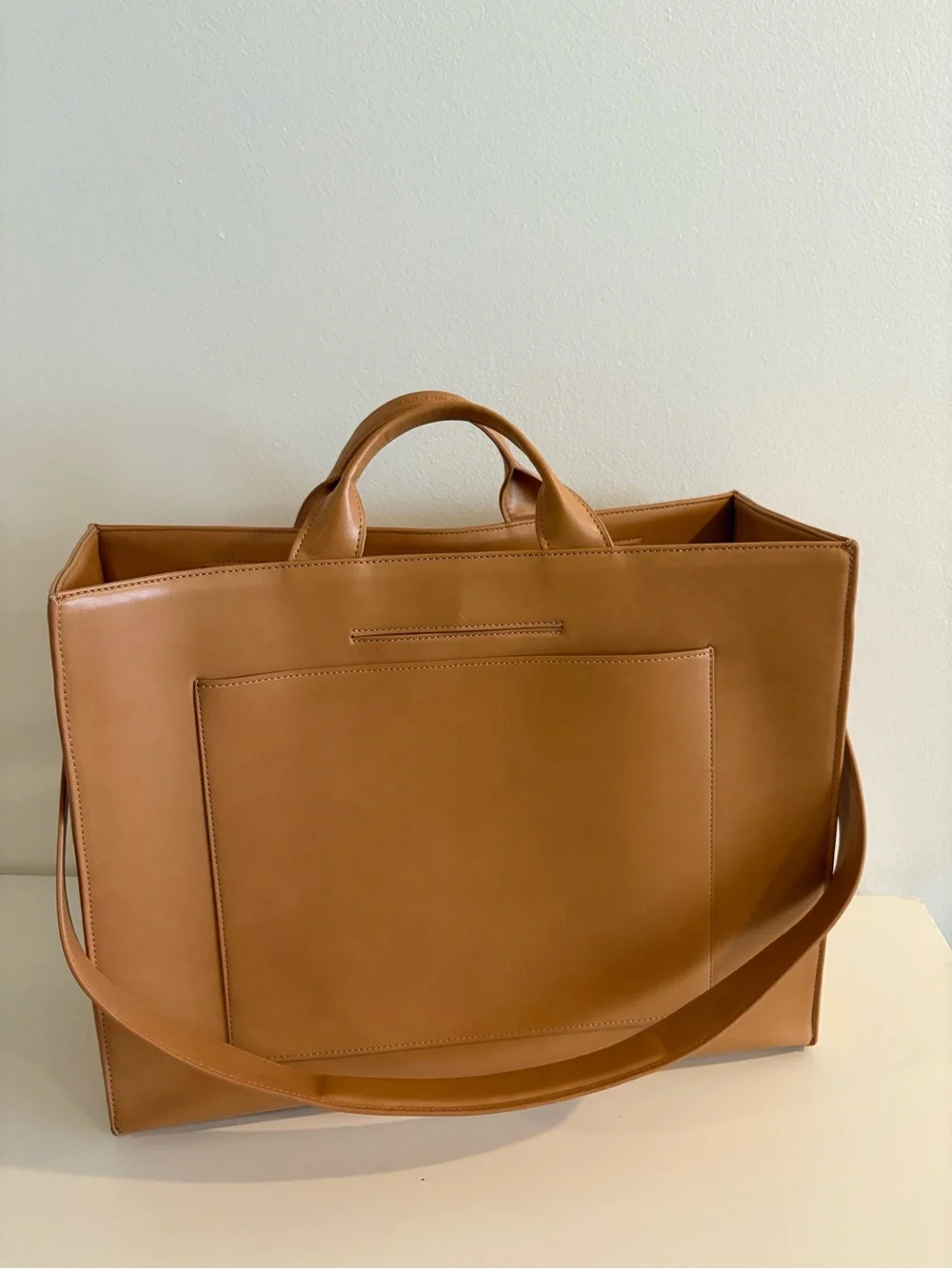 Dagne Dover || Large Daily Tote in Pinto Work Laptop Bag Tan Beige